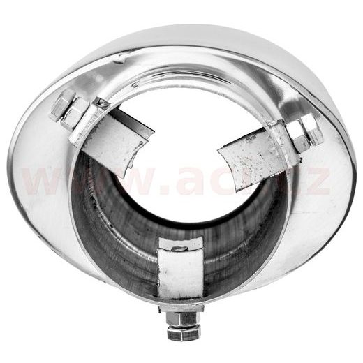 KONCOVKA VÝFUKU NEREZOVÁ OVÁLNÁ, VNĚJŠÍ PRŮMĚR 117X85MM, DÉLKA 180MM, VNITŘNÍ PRŮMĚR 45-58MM ASSO