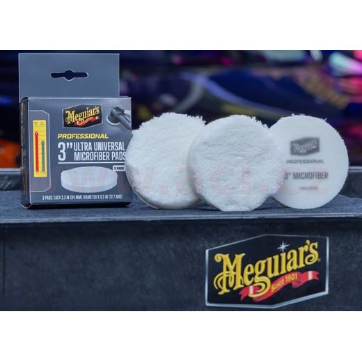 MEGUIAR'S PROFESSIONAL MICROFIBER PADS (3“) MIKROVLÁKNOVÉ LEŠTICÍ KOTÚČE, PRIEMER 3", 3 KUSY