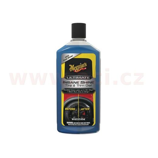 MEGUIAR'S ULTIMATE INSANE SHINE TIRE &AMP; TRIM GÉL LESK NA PNEUMATIKY A NELAKOVANÉ PLASTY 473 ML