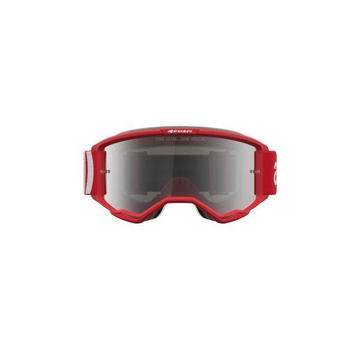 OKULIARE VISION 5 HONE, ALPINESTARS (ČERVENÁ/BÍLÁ, ZRKADLOVÉ STRIEBORNÉ PLEXI) 2027