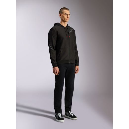 MIKINA SESSIONS 3 HOODIE, ALPINESTARS (ČERNÁ/ŠEDÁ)