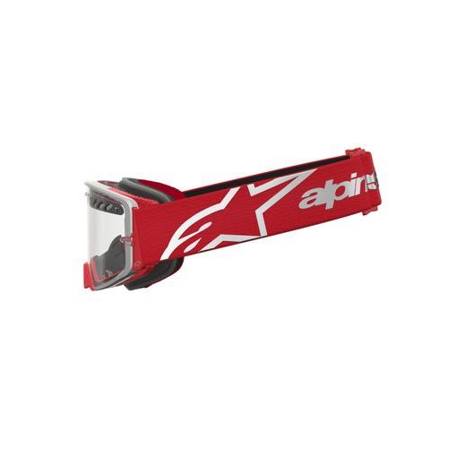 OKULIARE SUPERTECH DURA AIR FLUID, ALPINESTARS (ČERVENÁ/STŘÍBRNÁ, ČÍRE PLEXI) 2027
