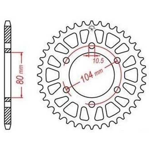DURALOVÁ ROZETA PRE SEKUNDÁRNE REŤAZY TYPU 520, JT - ANGLICKO (42 ZUBOV)