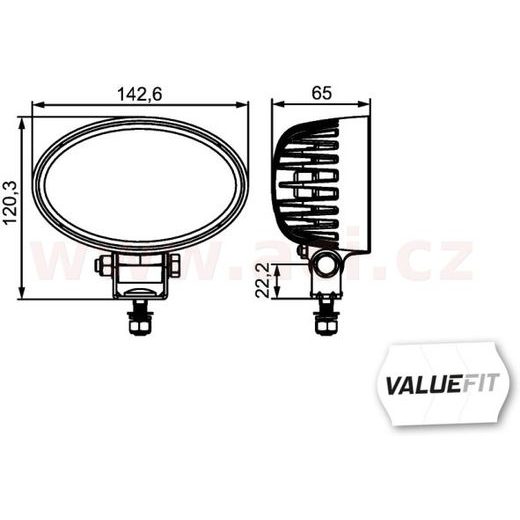 PRACOVNÍ SVĚTLOMET LED 12/24 V, 1200 LM, HELLA VALUEFIT O1050
