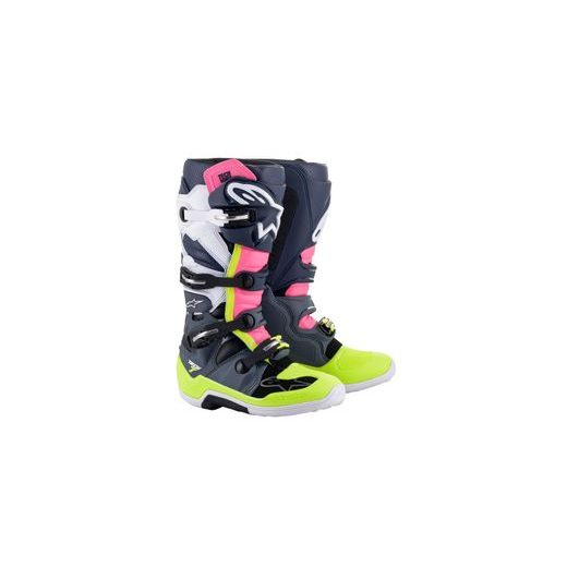 TOPÁNKY TECH 7, ALPINESTARS (ČERNÁ/MODRÁ/RŮŽOVÁ/ŽLUTÁ FLUO)