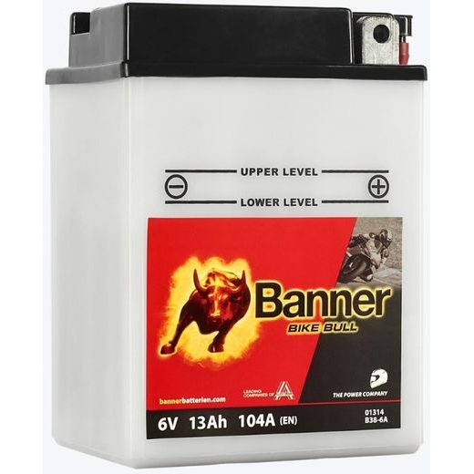 BATERIE 6V, B38-6A, 13AH, 105A, BANNER BIKE BULL 119X83X161