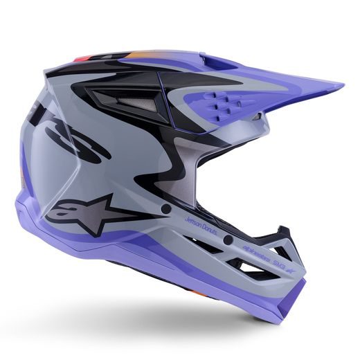 PRILBA S-M3 EDÍCIA JETT LAWRENCE, ALPINESTARS, DETSKÁ (ŠEDÁ/FIALOVÁ/ČERNÁ) 2026