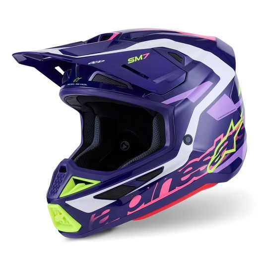 PRILBA SUPERTECH S-M7 DEED, ALPINESTARS (FIALOVÁ/RŮŽOVÁ/BÍLÁ/ŽLUTÁ FLUO) 2026