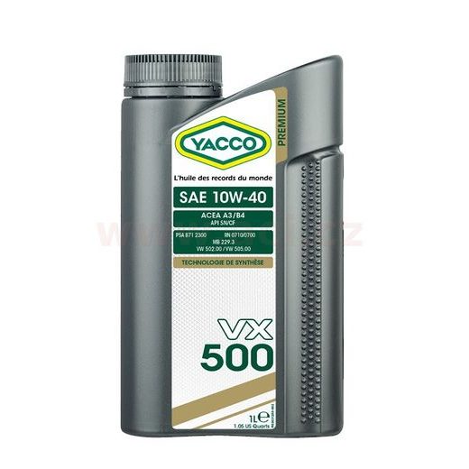 MOTOROVÝ OLEJ YACCO VX 500 10W40, 1 L