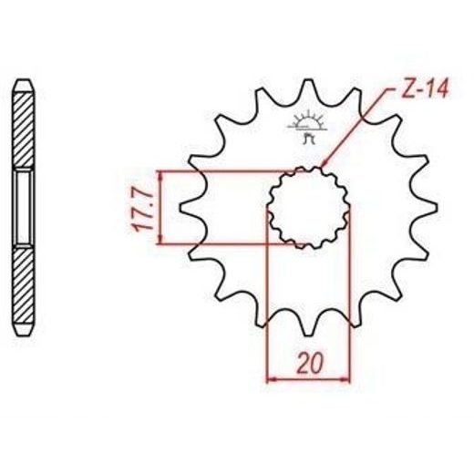 REŤAZOVÉ KOLIESKO PRE SEKUNDÁRNE REŤAZY TYPU 420, JT - ANGLICKO (12 ZUBOV)