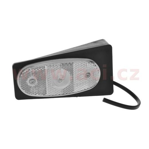 POZIČNÍ SVĚTLO OVÁLNÉ BÍLÉ LED S DRŽÁKEM 12/24V TRUCK L=P