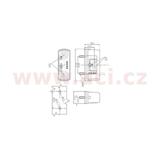 ZADNÍ POZIČNÍ SVĚTLO S OSVĚTLENÍM SPZ LED ČERVENÉ WAS W53/245 (12-24V) ORIGINÁL