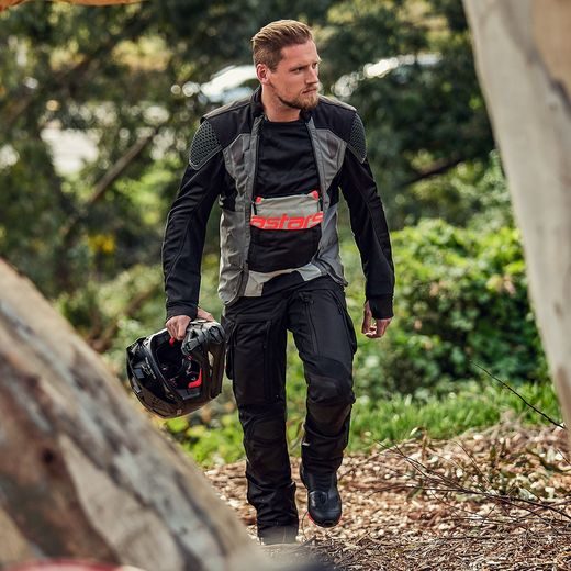 BUNDA HALO DRYSTAR, ALPINESTARS (SVETLE ŠEDÁ/TMAVĚ ŠEDÁ/ČERNÁ/ČERVENÁ FLUO) 2026