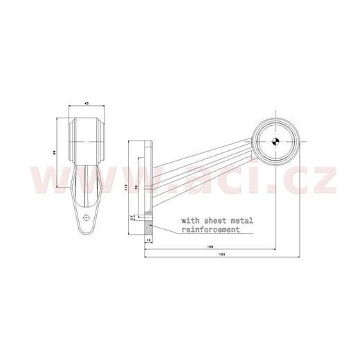 POZIČNÍ SVĚTLO LED (118X45 MM) KOMBINACE 2V1 S GUMOVÝM DRŽÁKEM, KABEL 0,5 M, L=P