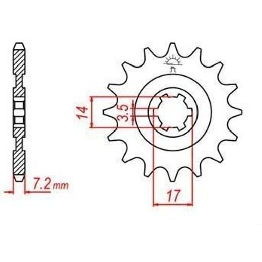 REŤAZOVÉ KOLIESKO PRE SEKUNDÁRNE REŤAZY TYPU 428, JT - ANGLICKO (12 ZUBOV)