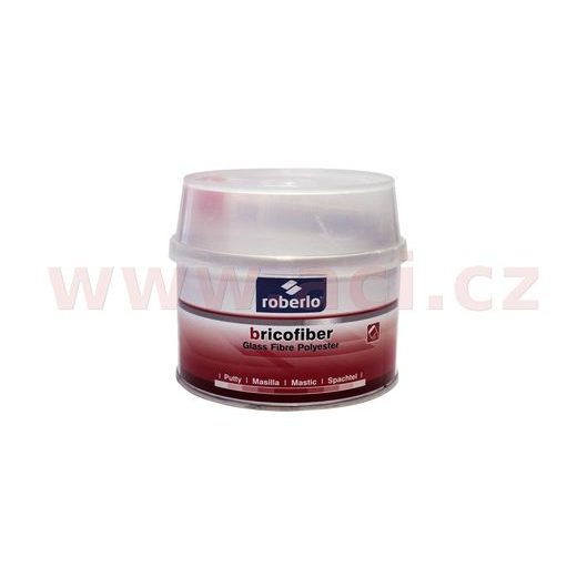 BRICOFIBER (RESINPLAST) POLYESTEROVÝ TMEL SE SKELNÝM VLÁKNEM (+1 TUŽIDLO, +2 STĚRKY) ROBERLO 0,4 KG
