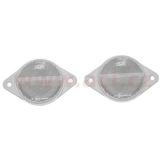 UNIVERZÁLNÍ ODRAZKA KULATÁ S DVĚMA OTVORY PRO UCHYCENÍ, BÍLÁ (PRŮMĚR 78 MM) 2 KS