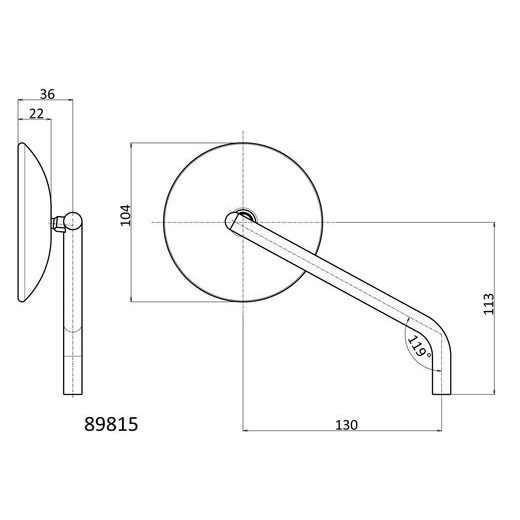 SPÄTNÉ ZRKADLO UNIVERZÁLNY D-MIRROR-9 (SADA 2 KS), DAYTONA