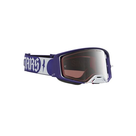 OKULIARE SUPERTECH ATROX, ALPINESTARS (MODRÁ/BÍLÁ, ZRKADLOVÉ STRIEBORNÉ PLEXI) 2027