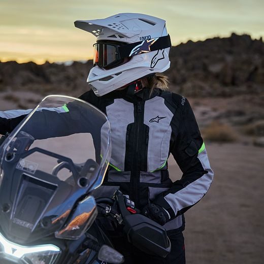 BUNDA STELLA ANDES AIR DRYSTAR, ALPINESTARS, DÁMSKA (SVETLE ŠEDÁ/TMAVĚ ŠEDÁ/ČERNÁ/ŽLUTÁ FLUO) 2026