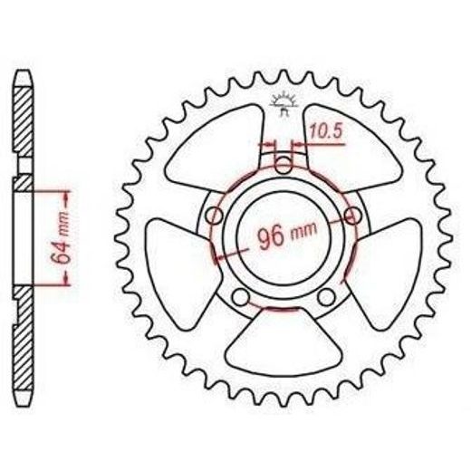 OCEĽOVÁ ROZETA PRE SEKUNDÁRNE REŤAZY TYPU 428, JT - ANGLICKO (50 ZUBOV)