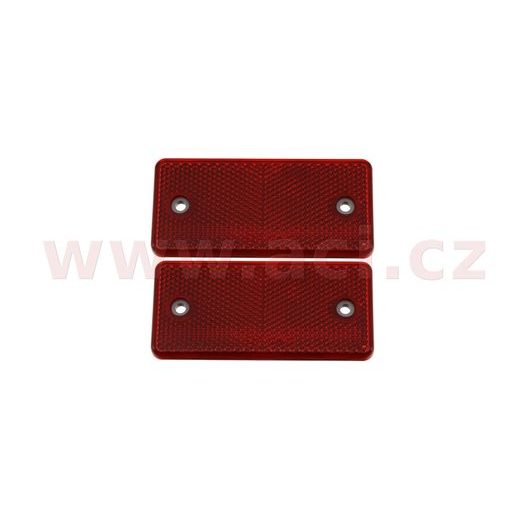 UNIVERZÁLNÍ ODRAZKA OBDÉLNÍK S DVĚMA OTVORY PRO UCHYCENÍ, ČERVENÁ (94X44 MM) 2 KS