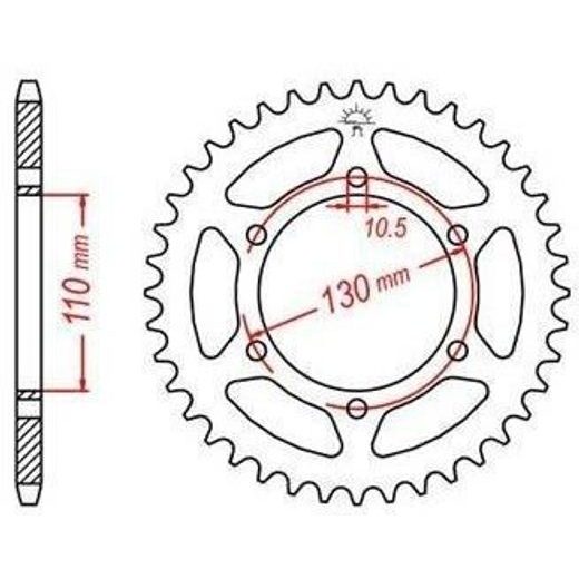 OCEĽOVÁ ROZETA PRE SEKUNDÁRNE REŤAZY TYPU 520, JT - ANGLICKO (45 ZUBOV)