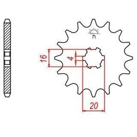 REŤAZOVÉ KOLIESKO PRE SEKUNDÁRNE REŤAZY TYPU 428, JT - ANGLICKO (13 ZUBOV)