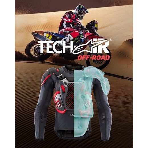 AIRBAGOVÁ VESTA TECH-AIR®OFF-ROAD SYSTEM, ALPINESTARS (ČERNÁ/ČERVENÁ) 2026