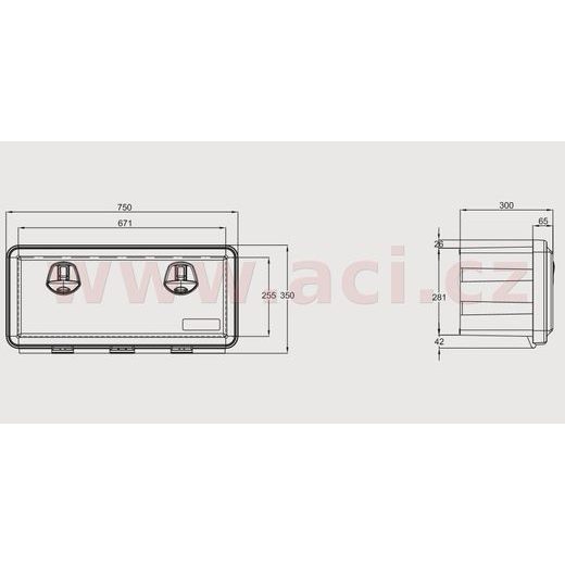 BOX NA NÁŘADÍ JUST 750-R 750X350X300 MM ORIGINÁL