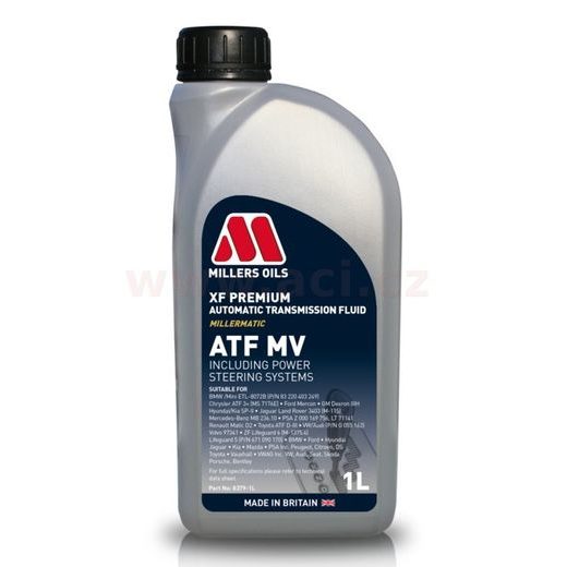 MILLERS OILS PREVODOVÝ OLEJ SYNTETICKÝ PRE AUTOMATICKÉ PREVODOVKY XF PREMIUM ATF MV 1L