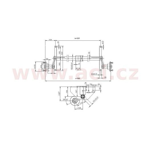 NÁPRAVA KNOTT VG 7-L (750 KG) ROZTEČ PATEK 1237 MM, VYSOKÉ PATKY (4X100) ORIGINÁL