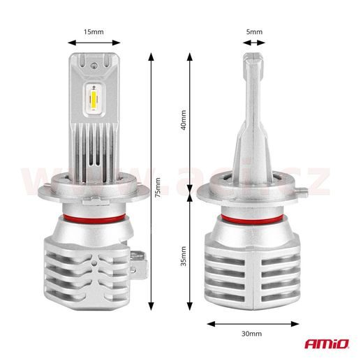 LED H7 40W - BÍLÁ (PATICE PX26D), SADA 2 KS