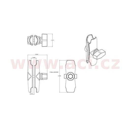 RAMENO 94 MM, KOVOVÉ, RAM MOUNTS