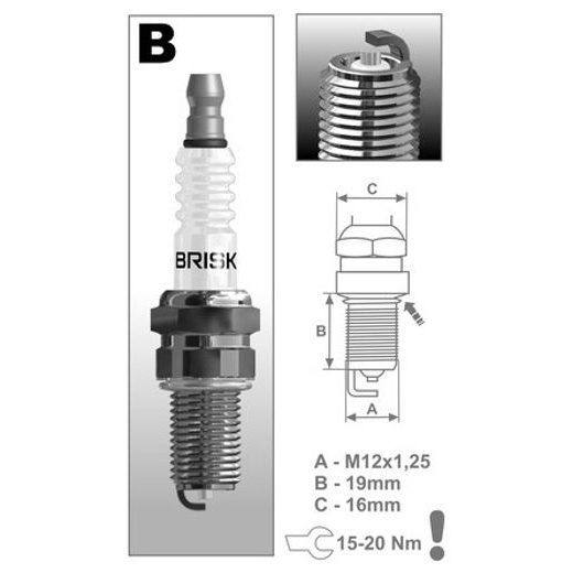 ZAPAĽOVACIE SVIEČKA B12S RAD SILVER RACING, BRISK - ČESKÁ REPUBLIKA
