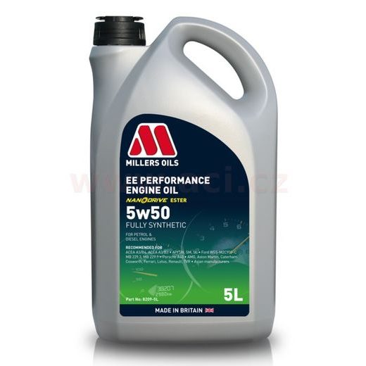 MILLERS OILS MOTOROVÝ OLEJ PLNE SYNTETICKÝ S NANOČÁSTICEMI EE PERFORMANCE 5W50 5L