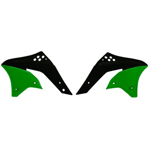 SPOJLERY CHLADIČA KAWASAKI, RTECH (ČIERNO-ZELENÉ, PÁR)