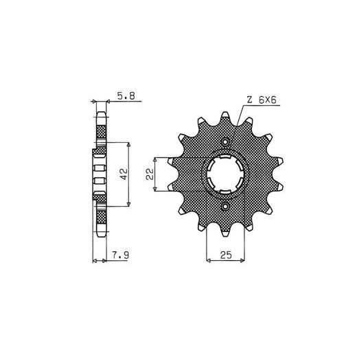 REŤAZOVÉ KOLIESKO PRE SEKUNDÁRNE REŤAZY TYPU 520, SUNSTAR (15 ZUBOV)