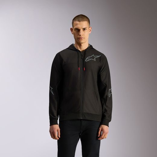 MIKINA SESSIONS 3 HOODIE, ALPINESTARS (ČERNÁ/ŠEDÁ)