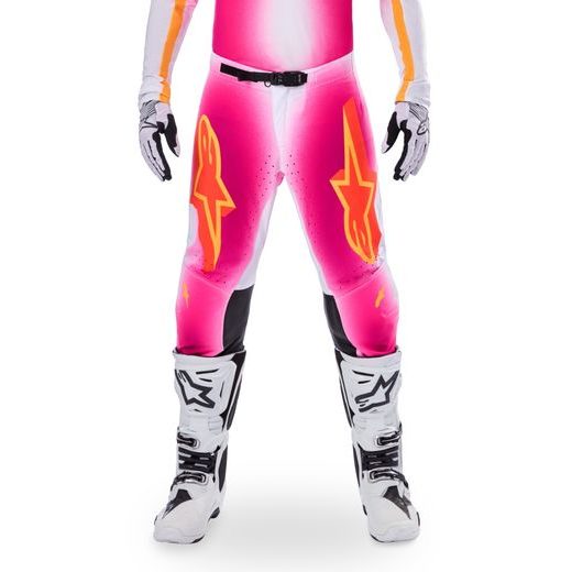 NOHAVICE SUPERTECH LIMITOVANÁ EDÍCIA MIG, ALPINESTARS (RUŽOVÁ FLUO/BÍLÁ/ORANŽOVÁ) 2025