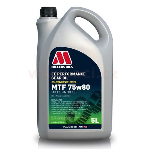 MILLERS OILS PREVODOVÝ OLEJ PLNE SYNTETICKÝ S NANOČÁSTICEMI EE PERFORMANCE MTF 75W80 5L