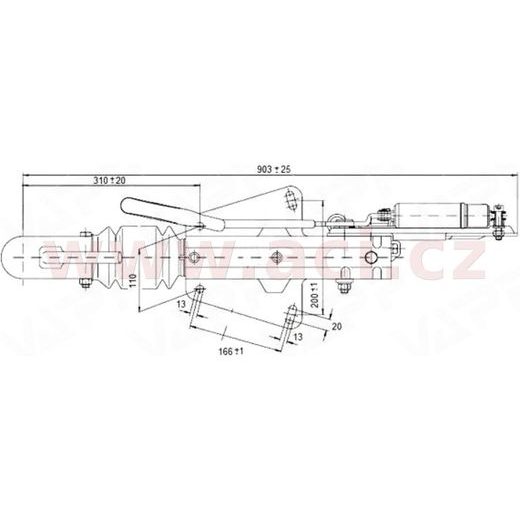 NÁJEZDOVÁ BRZDA KNOTT KF 20 A (SPODNÍ + HORNÍ MONTÁŽ) 1100-2000 KG ORIGINÁL
