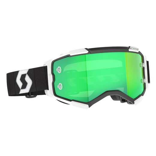 SCOTT BRÝLE FURY BLACK/WHITE GREEN CHROME WORKS
