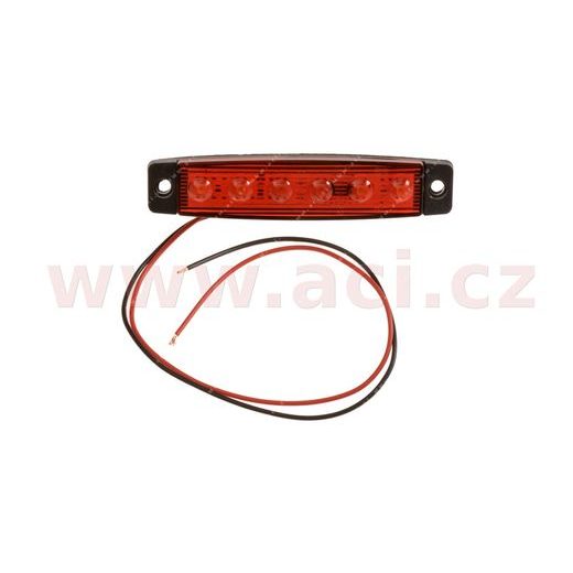 POZIČNÍ SVĚTLO 9,5*2[CM] ČERVENÉ 12/24V (6 LED DIOD) S 30 CM KABELEM TRUCK L-P