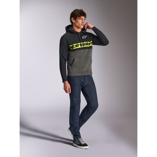 MIKINA PARALLEL HOODIE, ALPINESTARS (ČERNÁ/ŠEDÁ)
