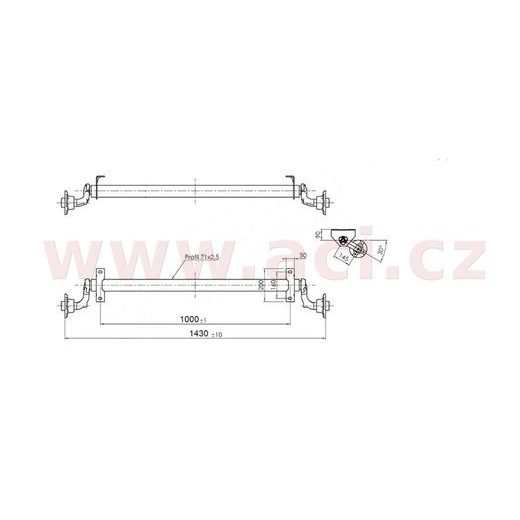 NÁPRAVA AL-KO UBR 700-5 (750 KG) ROZTEČ PATEK 1000 MM (4X100) ORIGINÁL