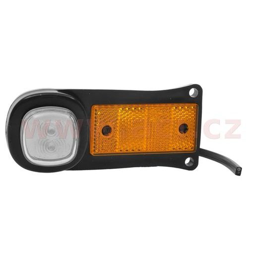 BOČNÍ POZIČNÍ SVĚTLO LED ORANŽOVÉ S DRŽÁKEM A ODRAZKOU 12/24V TRUCK L=P