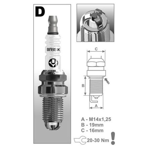 ZAPAĽOVACIE SVIEČKA DR14TC RAD EXTRA, BRISK - ČESKÁ REPUBLIKA