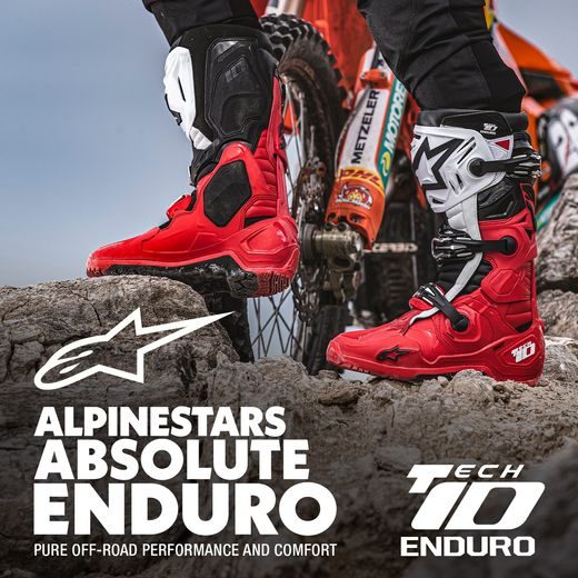 TOPÁNKY TECH 10 ENDURO, ALPINESTARS (ČERVENÁ/ČERNÁ/BÍLÁ) 2026