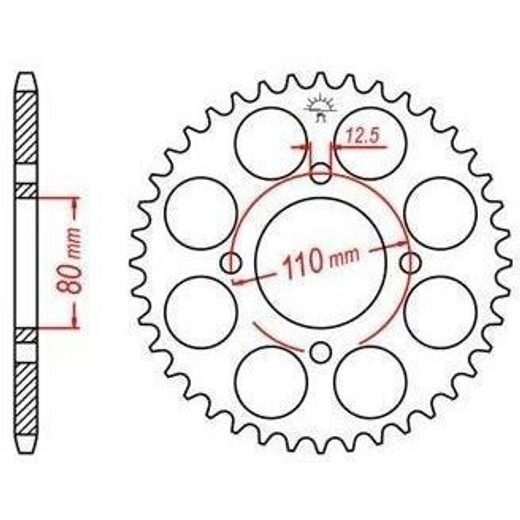 OCEĽOVÁ ROZETA PRE SEKUNDÁRNE REŤAZY TYPU 630, JT - ANGLICKO (43 ZUBOV)
